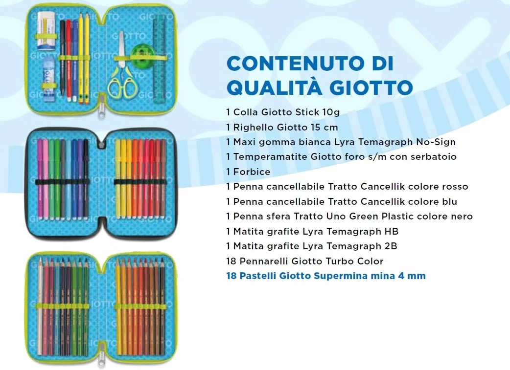 GIOTTO ASTUCCIO 3ZIP TRIS NERO
