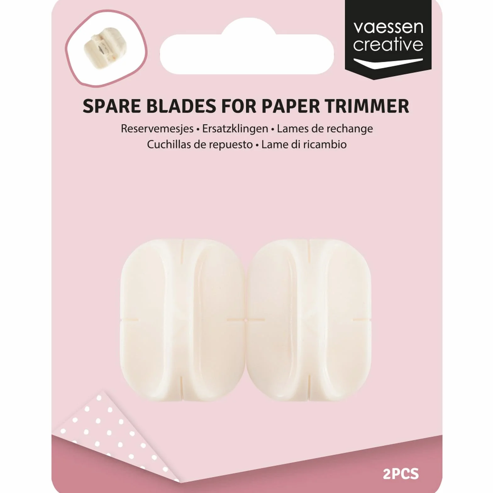Vaessen Creative 2207 Lame di ricambio per Taglierino Lama Dritta, Plastica Bianca, 2 x 1 x 0.5 cm
