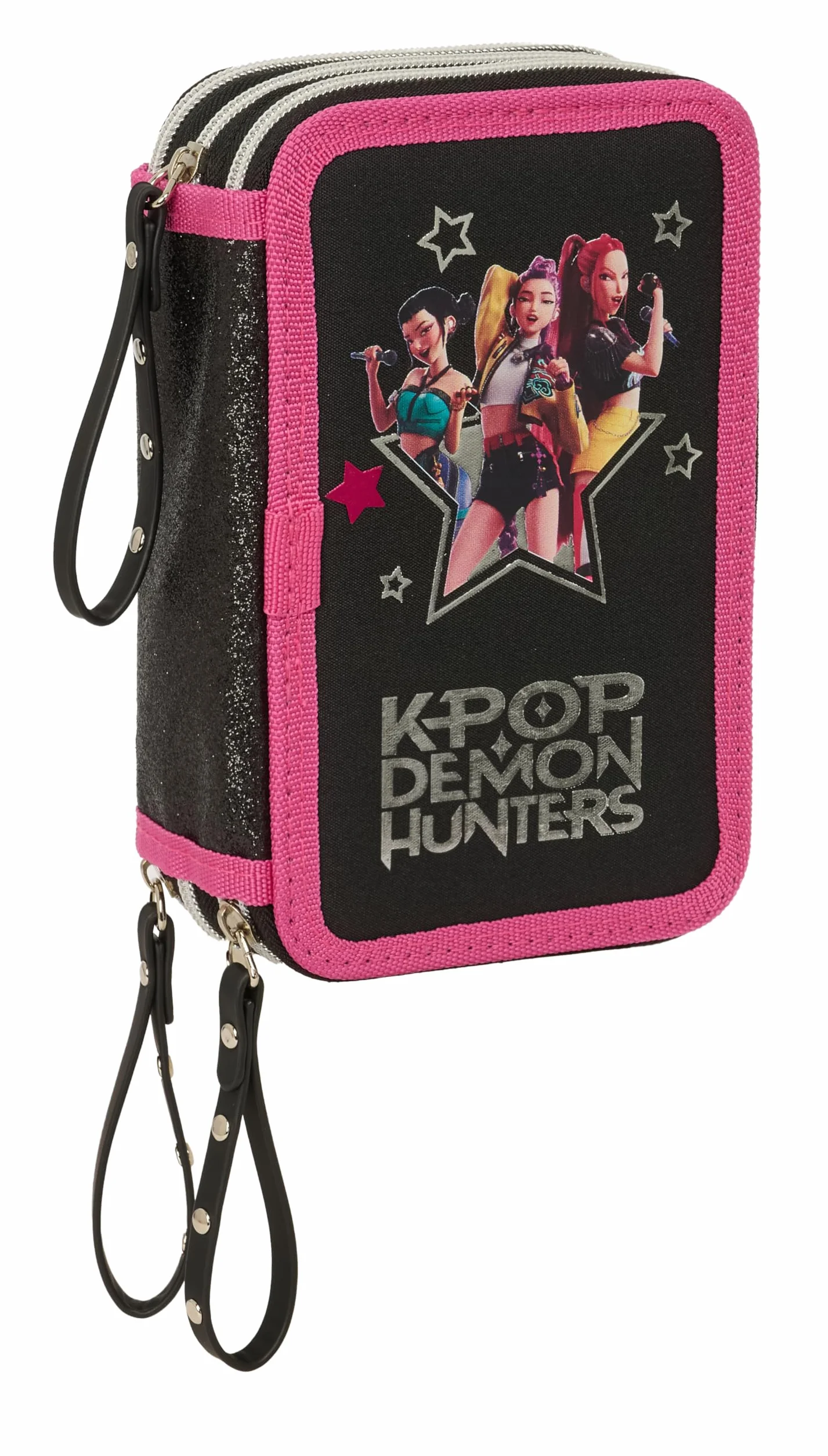 K-POP Demon Hunters - ENERGY - Astuccio scuola con 37 utili inclusi, astuccio per bambini, ideale per bambini dai 5 ai 14 anni, comodo e versatile, resistenza, 12,5 x 5,5 x 19,5 cm
