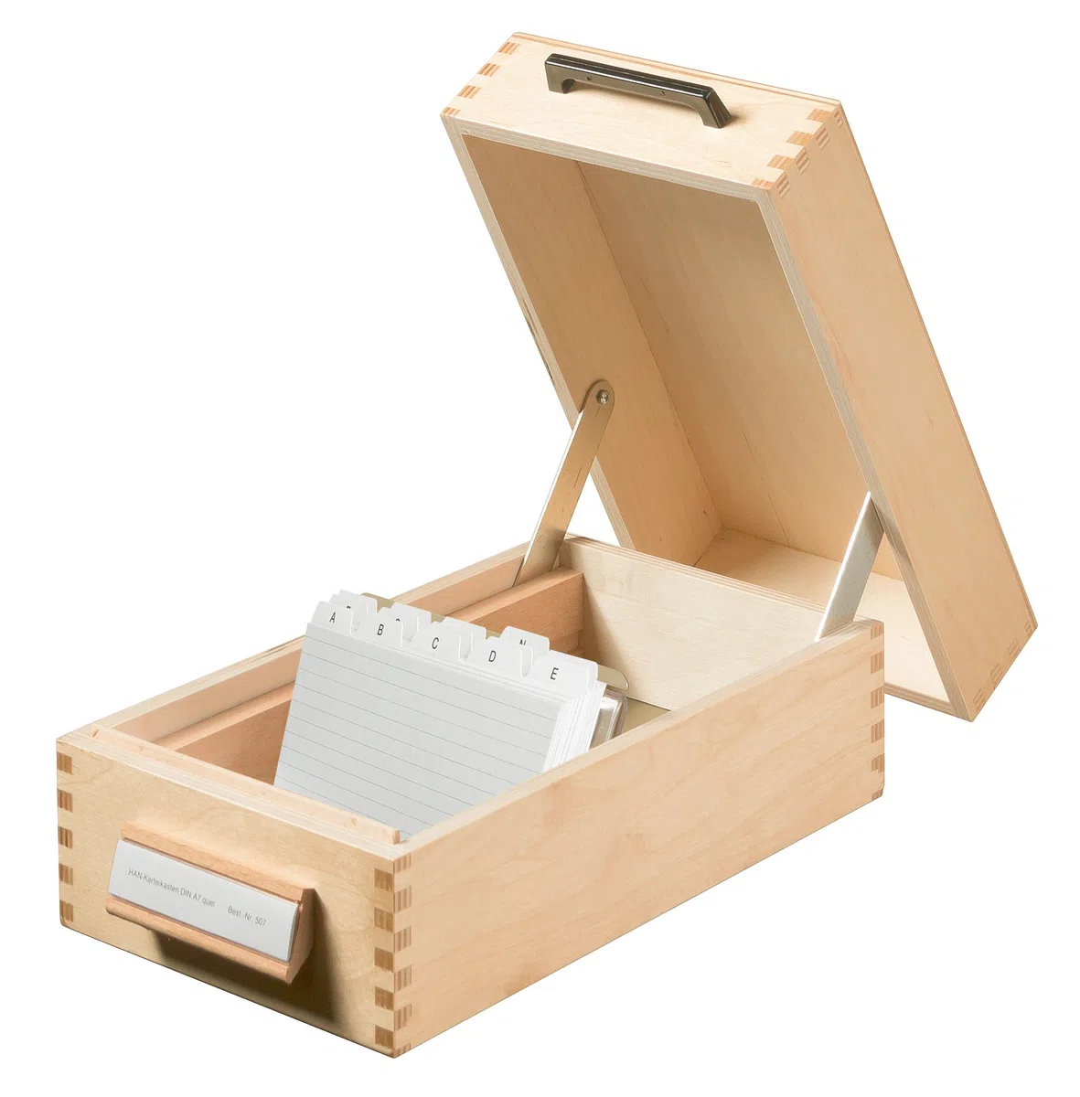 Han 507-0 - Schedario per 900 schede, formato A7 orizzontale, in legno, 126 x 54 x 250 mm
