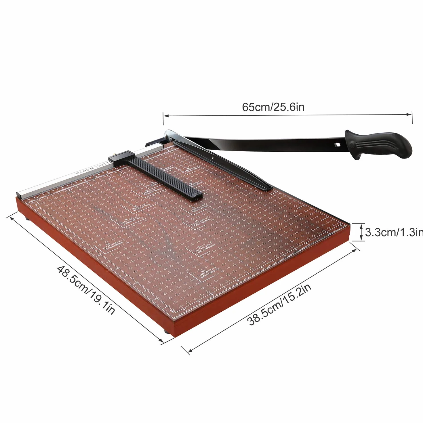 Nictemaw Taglierina a Leva Ghigliottina professionale A3, telaio robusto in legno, manico ergonomico, 55 cm, per officine creative e uffici professionali