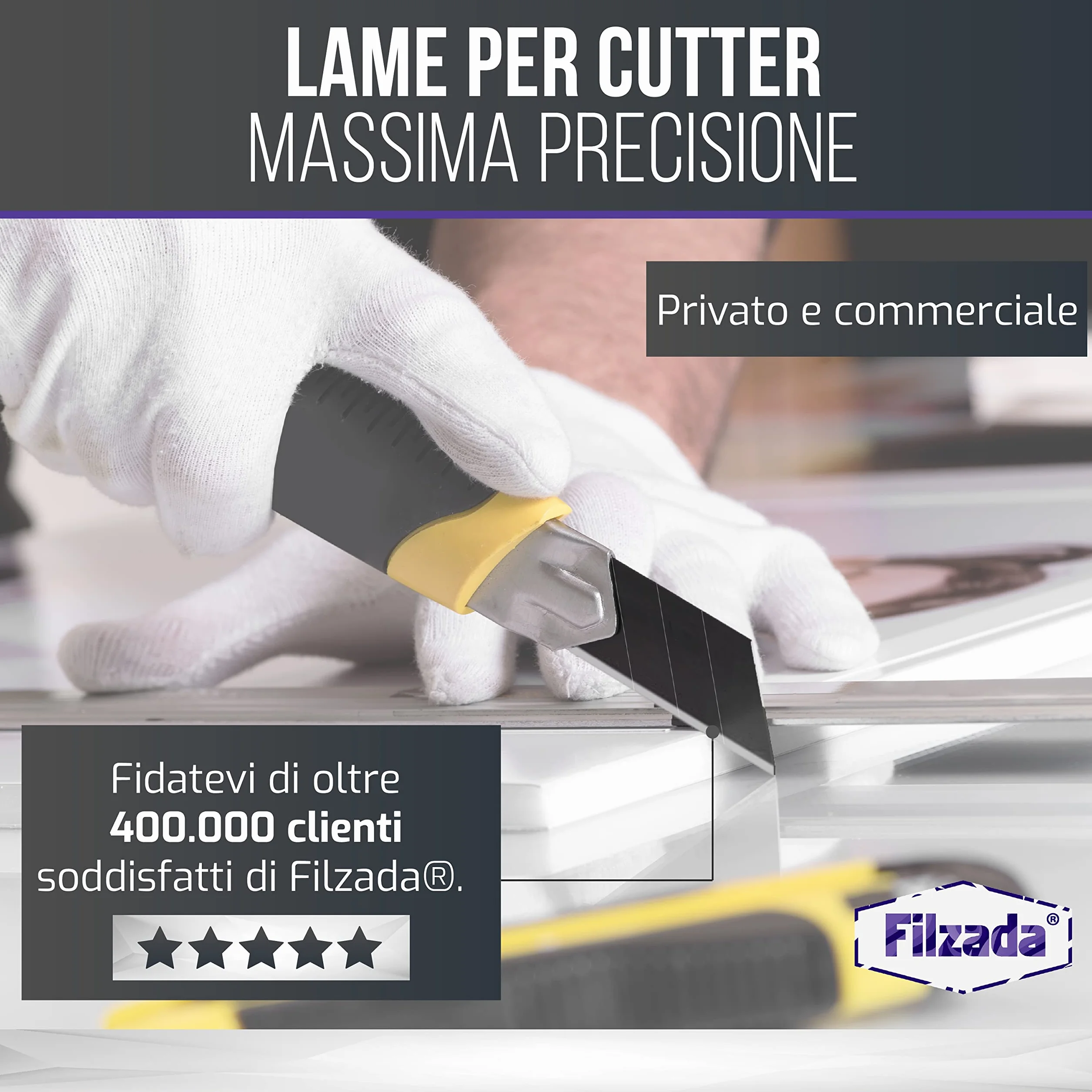 Filzada® 120x Lame di ricambio per coltelli da taglio 18 mm BLACK - Lame per tappeti ultra affilate - Lame a scatto per coltelli da taglio 18mm