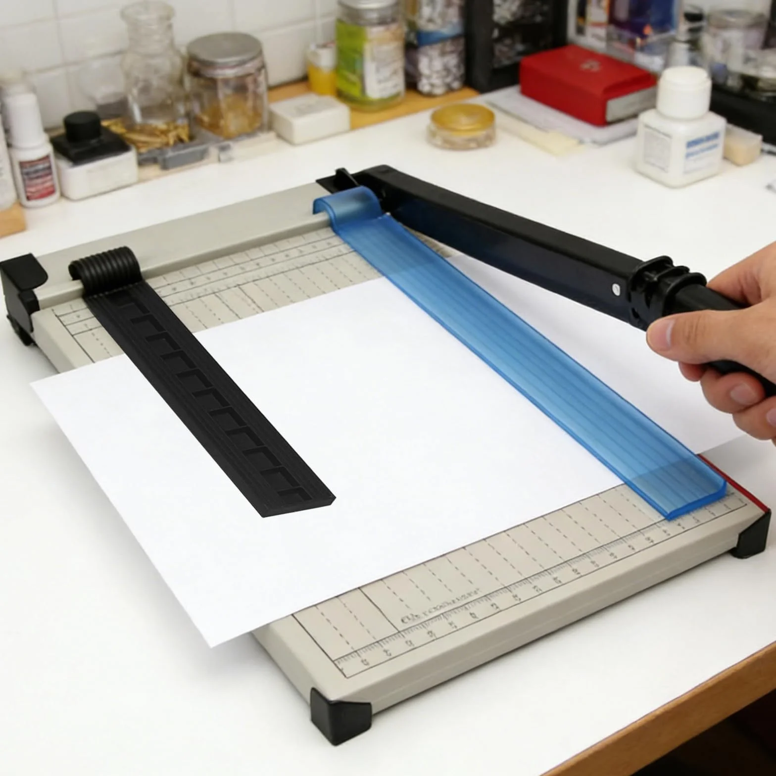Taglierina per carta, formato A4, taglierina per carta, metallo, multifunzione, per carta, etichette, foto, formato A4