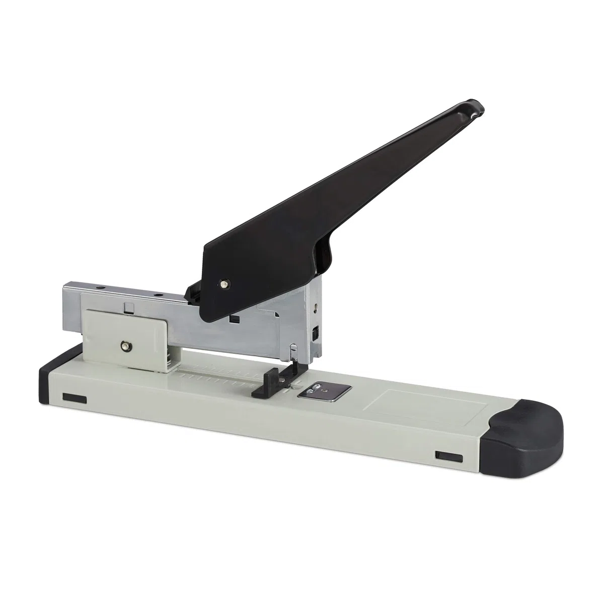 Relaxdays 4 pinzatrici professionali, 100 fogli, per 24/6 graffette, fino a 70 mm di profondità, grande cucitrice, colore grigio